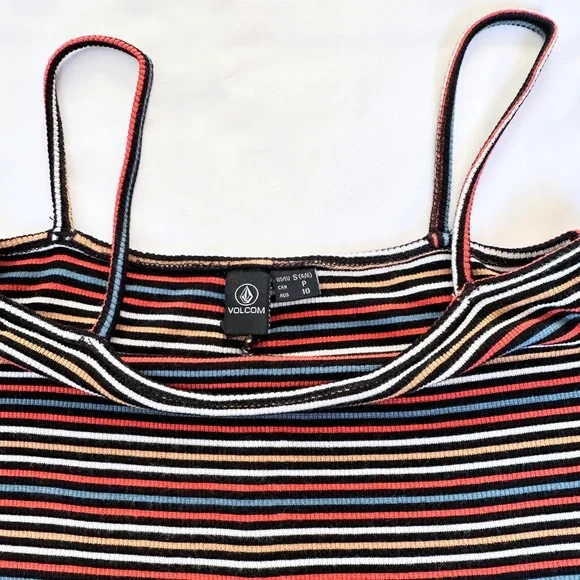 Volcom Strype Hype Crop Tank - Black Multi - S - Picture 3 of 9